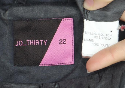 JO THIRTY Women's Black Trench Coat Size 22 Belted Mid-Length