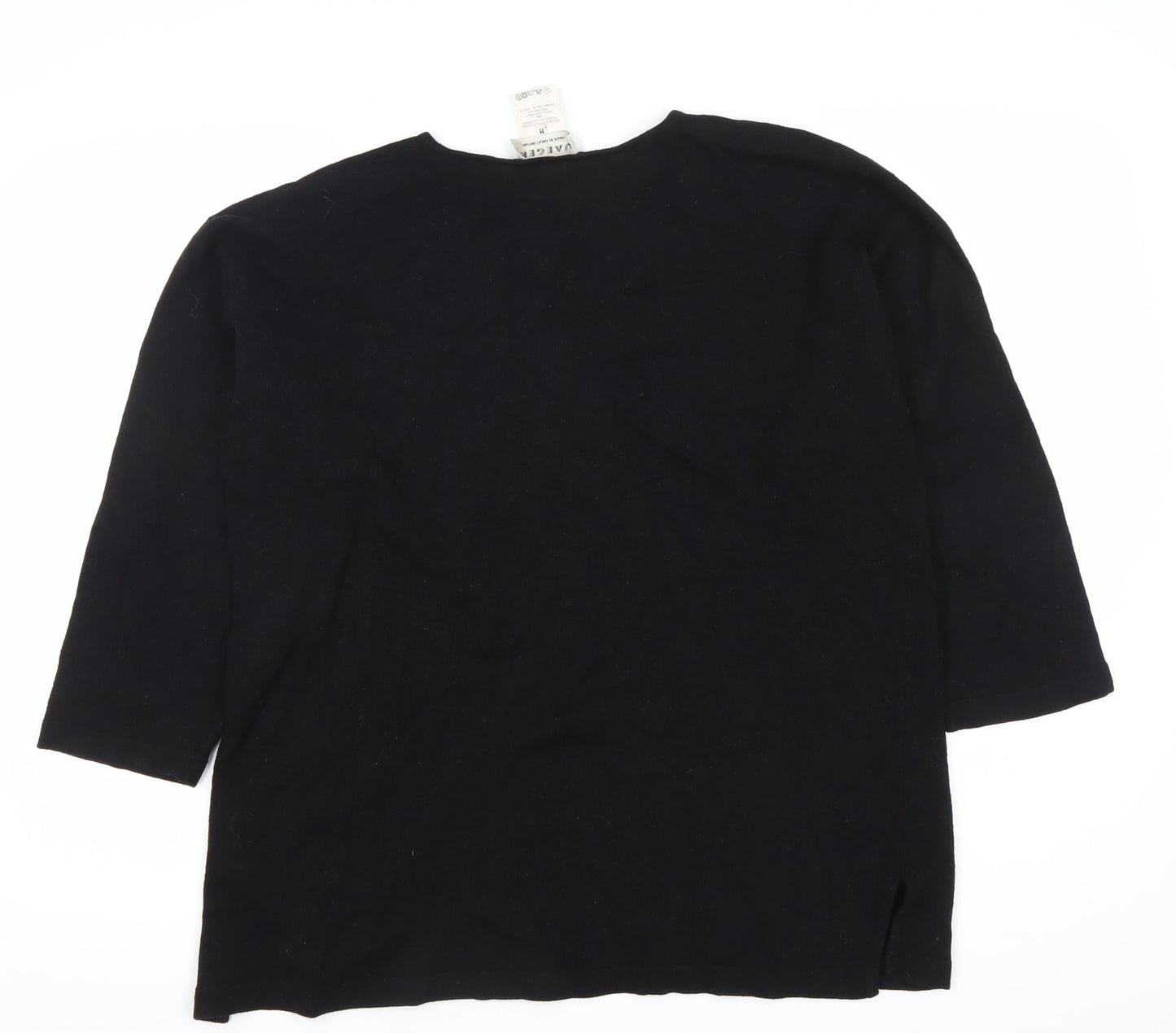 Jaeger Men’s Black Wool Viscose Pullover Jumper M 3/4 Sleeve