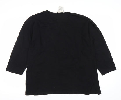 Jaeger Men’s Black Wool Viscose Pullover Jumper M 3/4 Sleeve