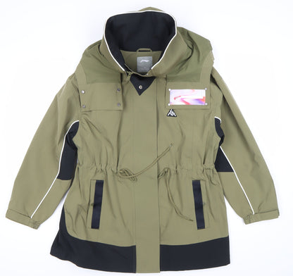 Li-Ning Womens Green Hooded Anorak Jacket Size S Mid-Length Outdoor