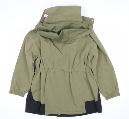 Li-Ning Womens Green Hooded Anorak Jacket Size S Mid-Length Outdoor