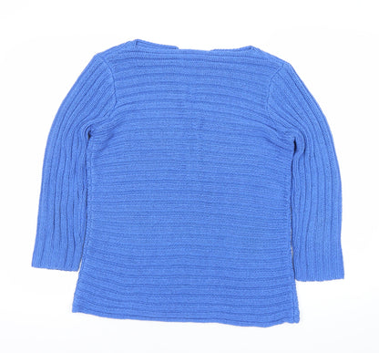 Queenspark Women’s Blue Acrylic V-Neck Pullover Jumper M