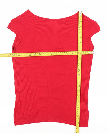 Womens UK Size 14 Marks and Spencer Red Basic Blouse