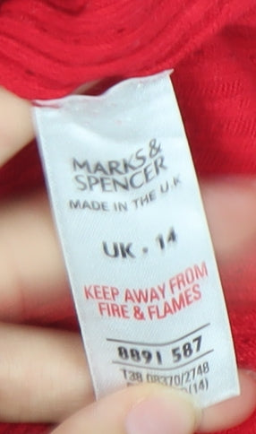 Womens UK Size 14 Marks and Spencer Red Basic Blouse