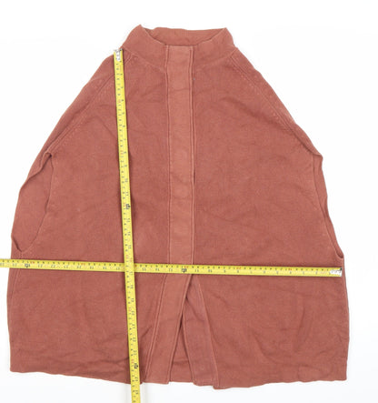 Topshop Women’s Brown Cape Jumper High Neck Size 10 Cotton Blend