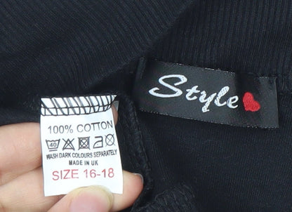 Womens UK Size 16 Style Black Cardigan Jumper