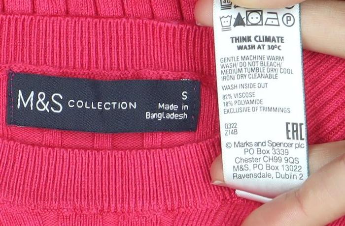 Womens UK Size S Marks and Spencer Pink Tunic Blouse