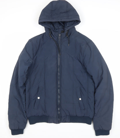 Mens UK Size M ASOS Blue Full Zip Hoodie