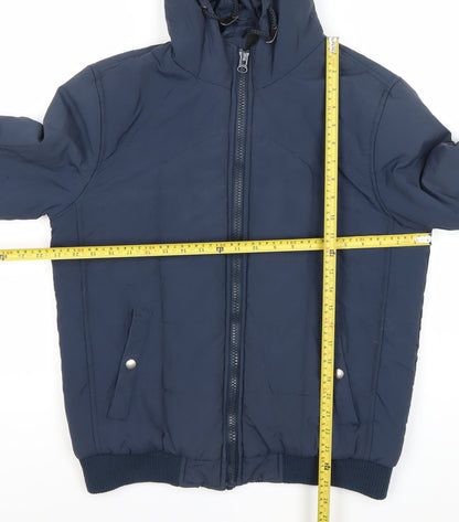 Mens UK Size M ASOS Blue Full Zip Hoodie