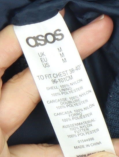 Mens UK Size M ASOS Blue Full Zip Hoodie