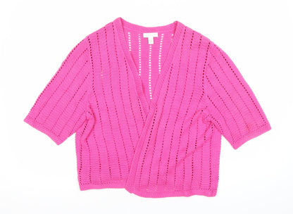 Charter Club Women’s Pink Open Knit Cotton Cardigan XL