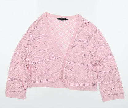Womens UK Size 14 Peacocks Pink Cropped Blouse
