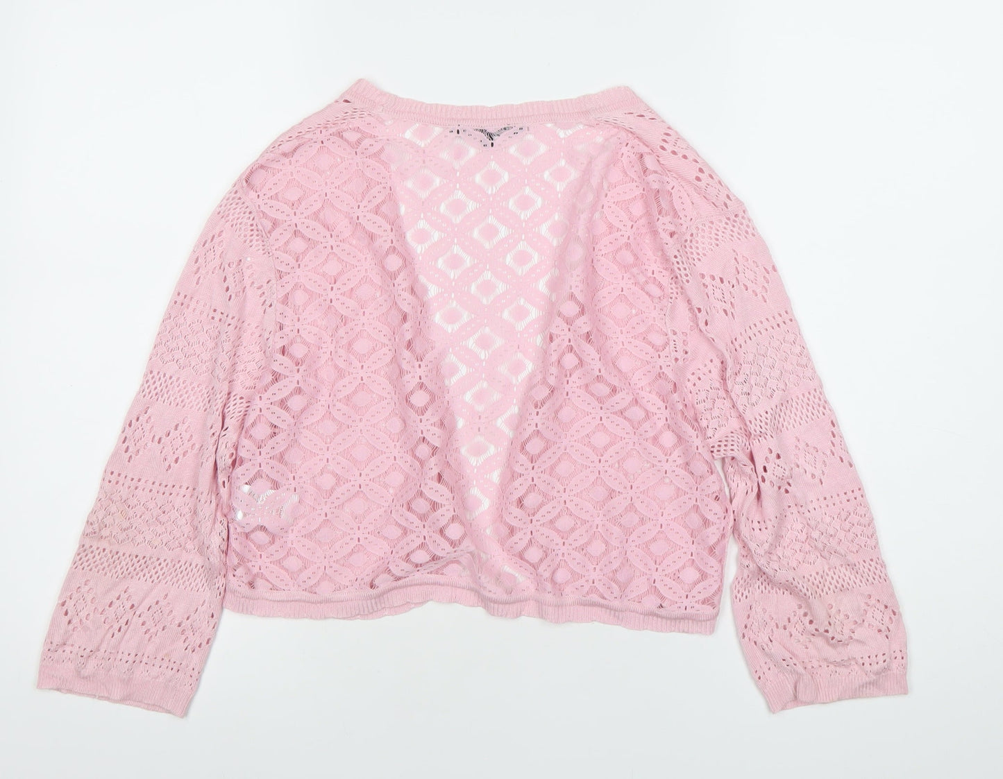 Womens UK Size 14 Peacocks Pink Cropped Blouse