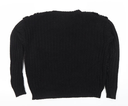 Womens UK Size 8 Topshop Black Pullover Jumper