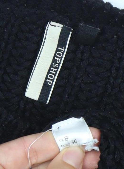 Womens UK Size 8 Topshop Black Pullover Jumper