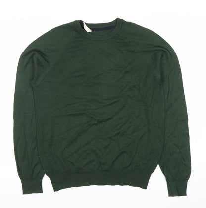 Won Hundred Mens Green Wool Blend Crew Neck Jumper Pullover S