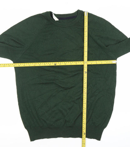 Won Hundred Mens Green Wool Blend Crew Neck Jumper Pullover S