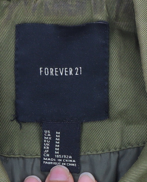 Womens UK Size 12 FOREVER 21 Green Military Jacket
