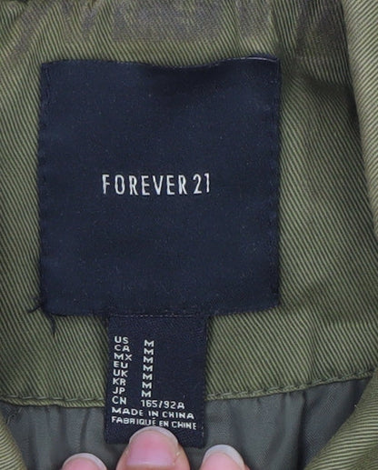 Womens UK Size 12 FOREVER 21 Green Military Jacket