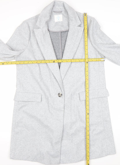 Primark Women’s Grey Mid-Length Single Breasted Overcoat M