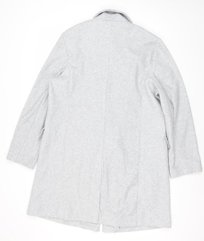 Primark Women’s Grey Mid-Length Single Breasted Overcoat M