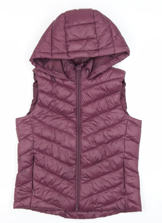 Primark Women’s Purple XS Hooded Quilted Puffer Waistcoat