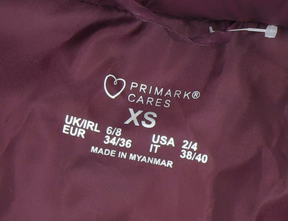 Primark Women’s Purple XS Hooded Quilted Puffer Waistcoat