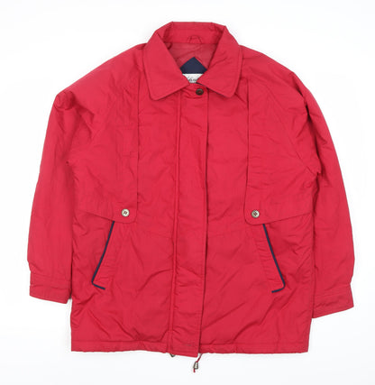 Definitions Collection Womens Red Jacket Size 14 Casual Mid-Length