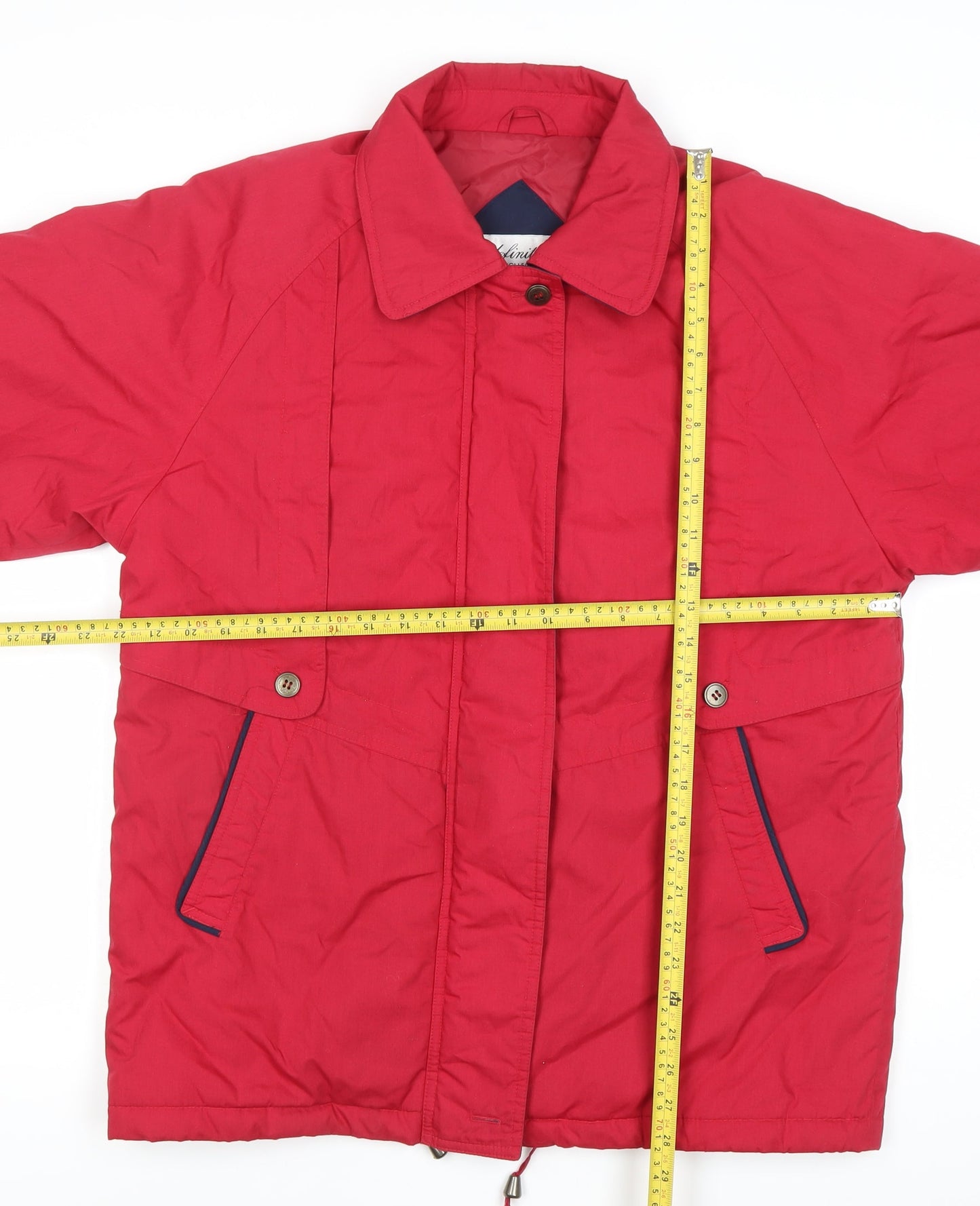 Definitions Collection Womens Red Jacket Size 14 Casual Mid-Length