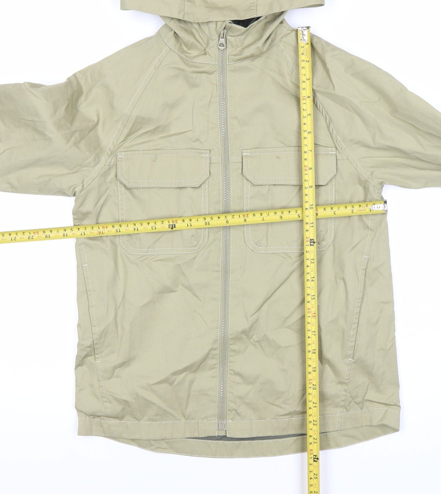 Zara Boys Beige Hooded Parka Jacket Size 9 Years Cotton Casual