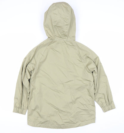 Zara Boys Beige Hooded Parka Jacket Size 9 Years Cotton Casual