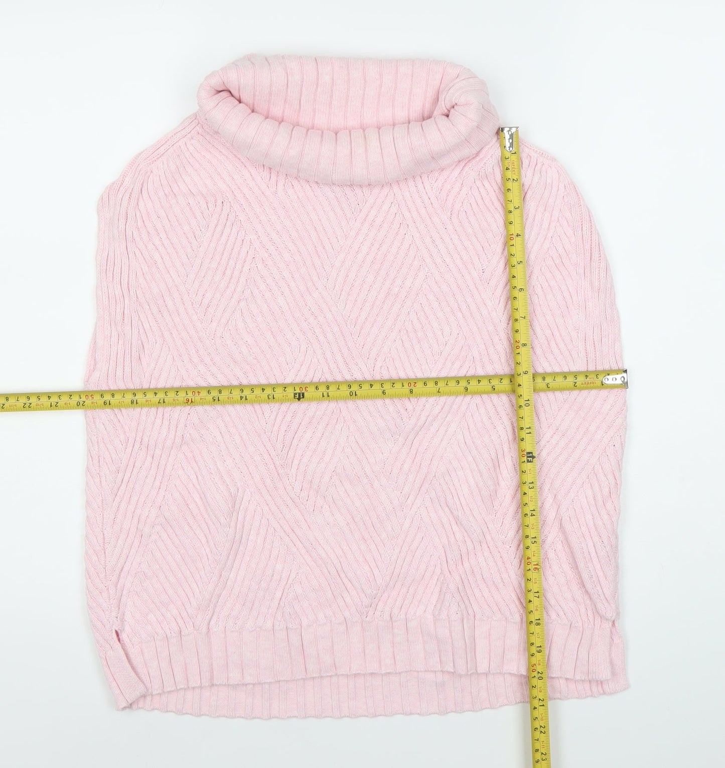 Womens UK Size 14 Marble Pink Pullover Jumper