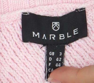 Womens UK Size 14 Marble Pink Pullover Jumper