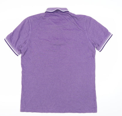 Fred Perry Men's Purple Slim Fit Polo Shirt L Cotton Casual