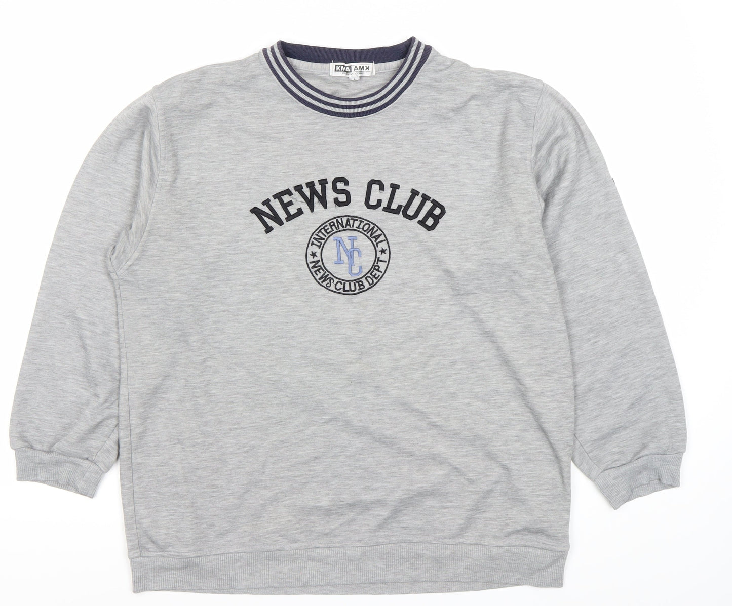 KMA AMX Men’s Grey Pullover Sweatshirt Size L Graphic College Style