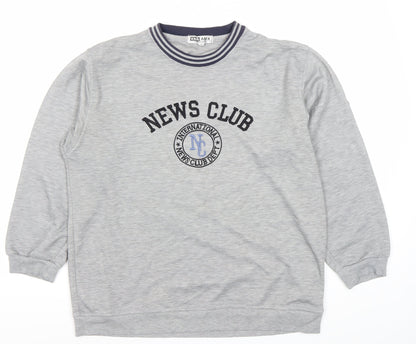 KMA AMX Men’s Grey Pullover Sweatshirt Size L Graphic College Style