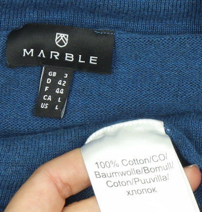 Womens UK Size L Marble Blue Pullover Jumper