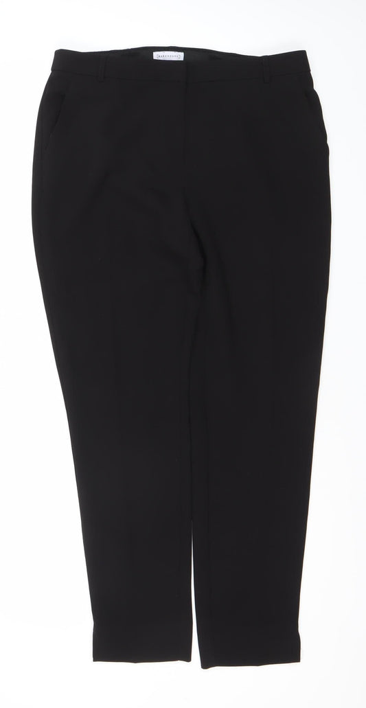 Womens UK Size 10 Warehouse Regular Fit BusinessCasualWorkwear Black Trousers