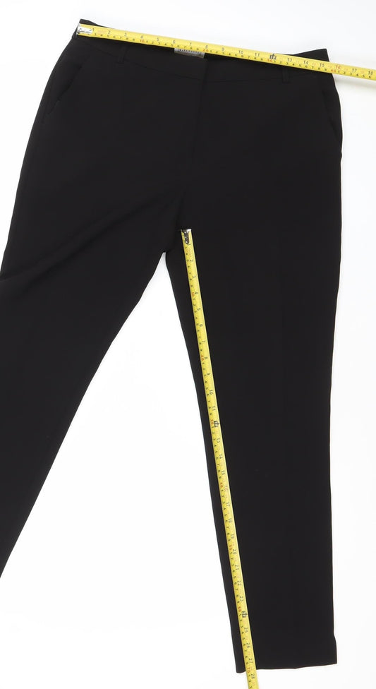 Womens UK Size 10 Warehouse Regular Fit BusinessCasualWorkwear Black Trousers