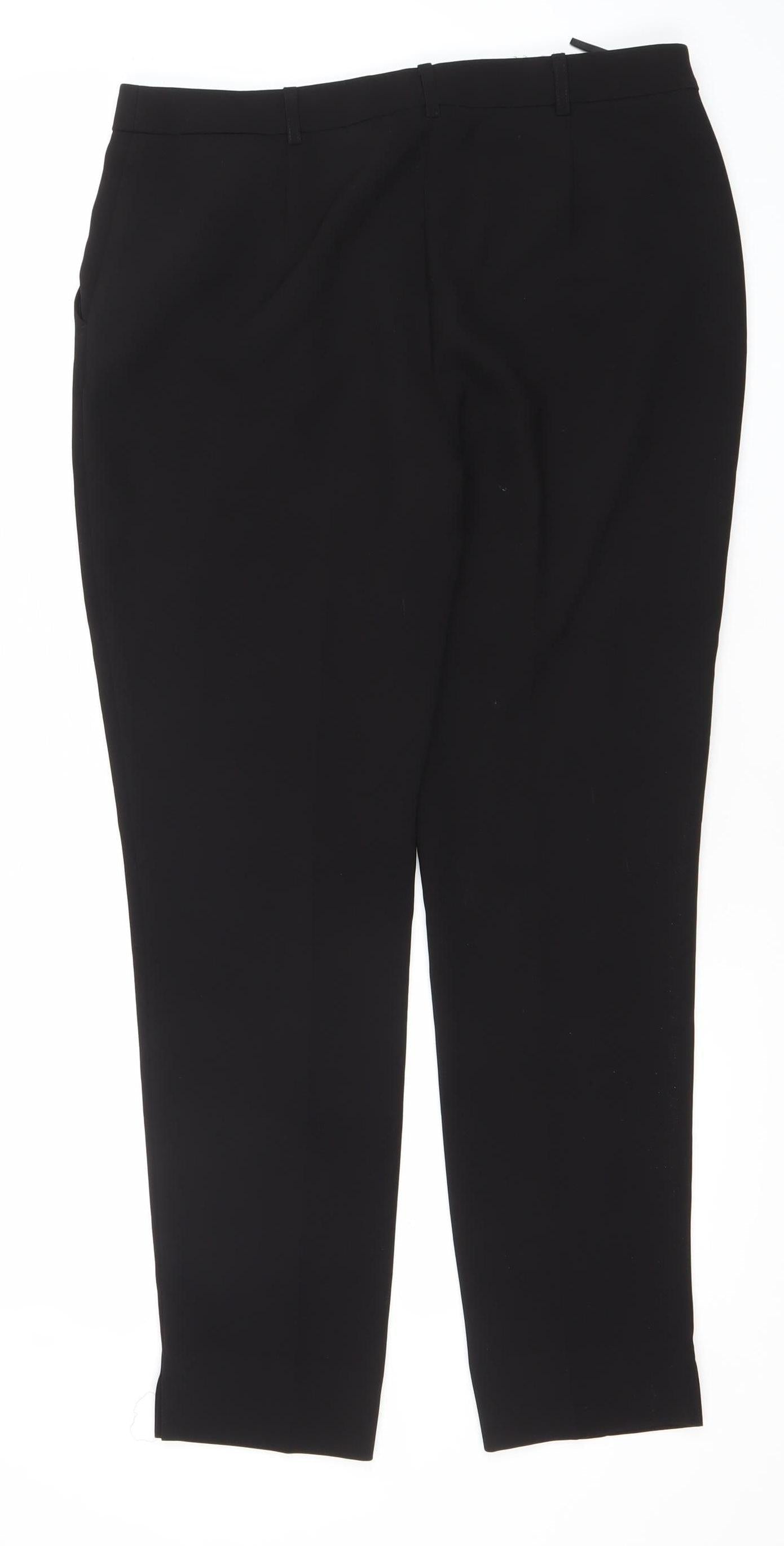 Womens UK Size 10 Warehouse Regular Fit BusinessCasualWorkwear Black Trousers