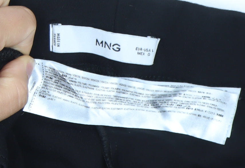 Womens UK Size L MNG Regular Fit Business Casual Formal Workwear Black Trousers