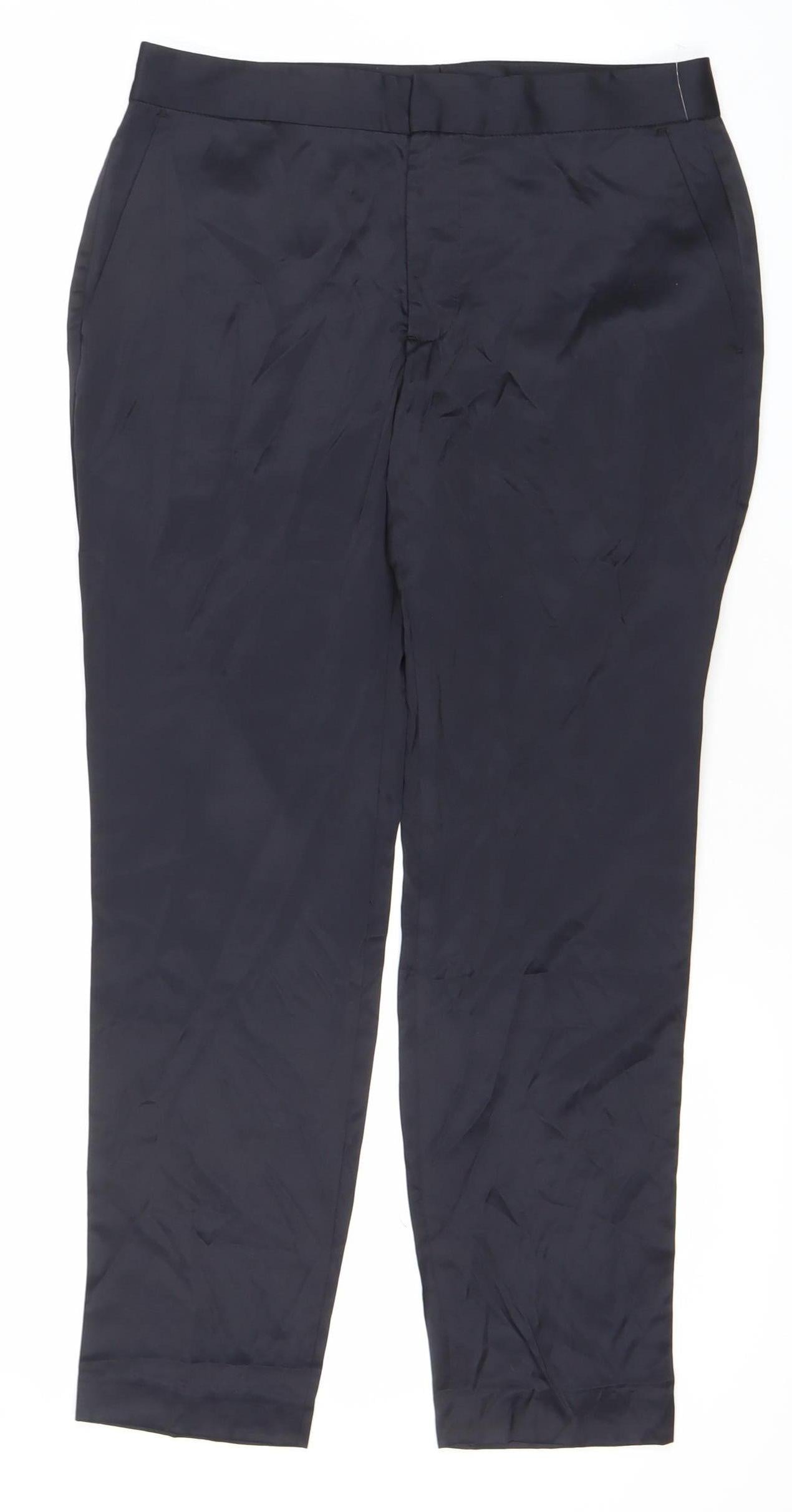 Womens UK Size XS Zara Slim Fit Dress Pants Black Trousers