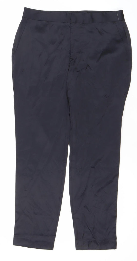 Womens UK Size XS Zara Slim Fit Dress Pants Black Trousers