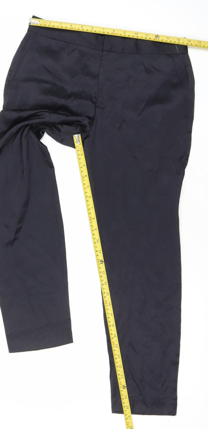 Womens UK Size XS Zara Slim Fit Dress Pants Black Trousers