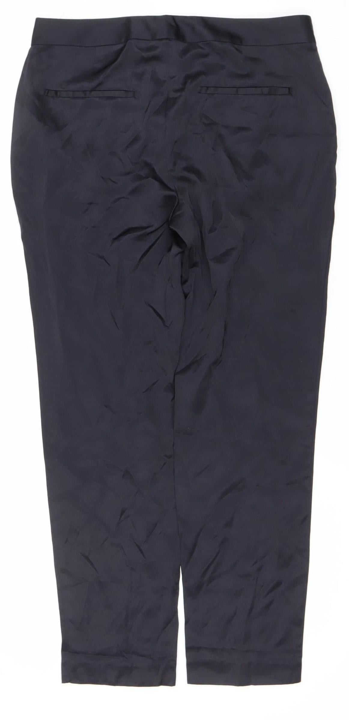 Womens UK Size XS Zara Slim Fit Dress Pants Black Trousers