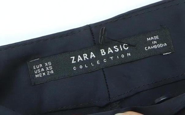 Womens UK Size XS Zara Slim Fit Dress Pants Black Trousers