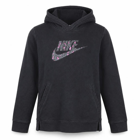 Nike Girls Black Pullover Hoodie XL 14-15 Years Logo Fleece Sweatshirt