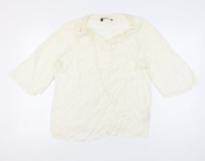 Womens UK Size 14 LC Waikiki Ivory Tunic Blouse
