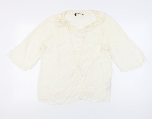 Womens UK Size 14 LC Waikiki Ivory Tunic Blouse