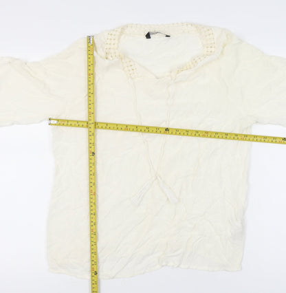Womens UK Size 14 LC Waikiki Ivory Tunic Blouse